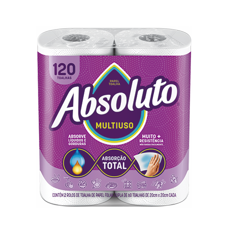 Papel Toalha Absoluto - 120 Toalhas